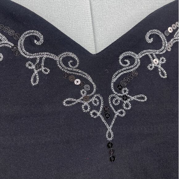 Antthony Sequin Embroidery Womens Top Sz 3X Whimsigoth Dark Romantic Holiday - Picture 3 of 12